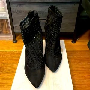 Breckelle's high heel bootie black suede